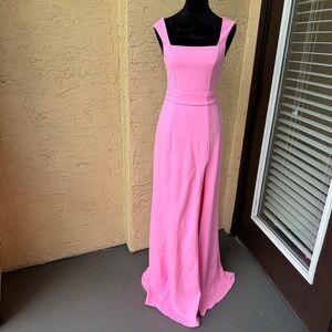 Show Me Your MuMu Paris Gown Dress Sz S Pink Stretch Fronts Slit